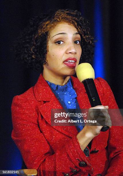 Actress Jasika Nicole attends Creation Entertainment's Grand Slam Convention: The Star Trek And Sci-Fi Summit held at Burbank Marriott Convention...