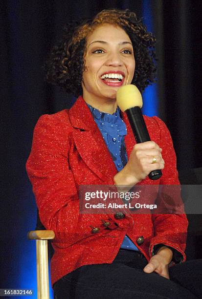 Actress Jasika Nicole attends Creation Entertainment's Grand Slam Convention: The Star Trek And Sci-Fi Summit held at Burbank Marriott Convention...