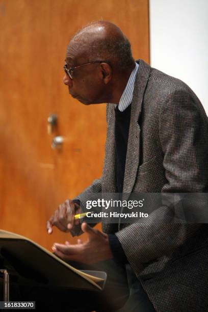The composer George Walker at rehearsal with the Juilliard Orchestra on Thursday morning, December 6, 2007.