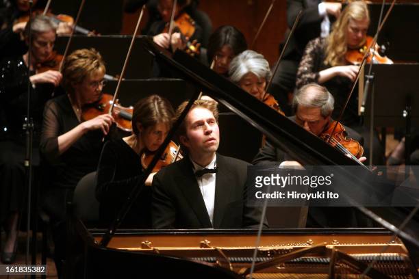 Leif Ove Andsnes performing Brahms's "Concerto No. 2 in B-flat major for Piano and Orchestra" with the New York Philharmonic at Avery Fisher Hall on...
