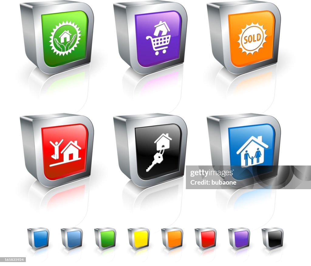 Real estate transaction 3D royalty free vector icon set