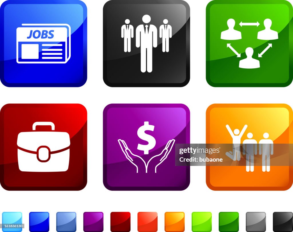 Jobs and Finances royalty free vector icon set