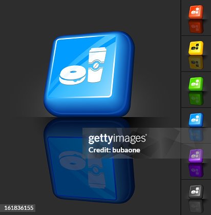 Donuts and Coffee 3D button design Donuts and Coffee 3D button design