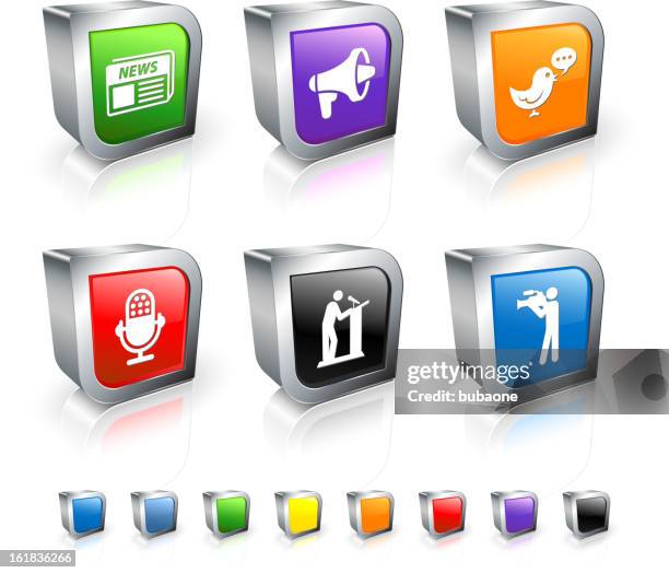 interview und nachricht 3d-vektor icon-set mit metall-rim - job interview stock-grafiken, -clipart, -cartoons und -symbole