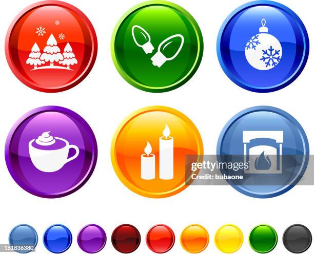 computer icon christmas time set - cold coffee stock illustrations