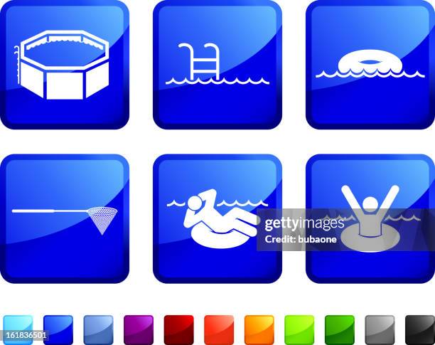 pool relaxation royalty free vector arts vector icon set - free standing swimming pool stock illustrations