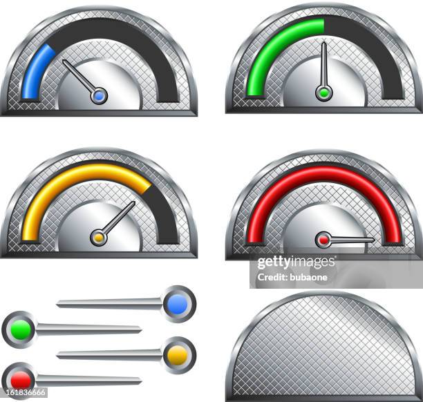 circular fundraiser goal meter speedometer on white - gold and silver background stock illustrations