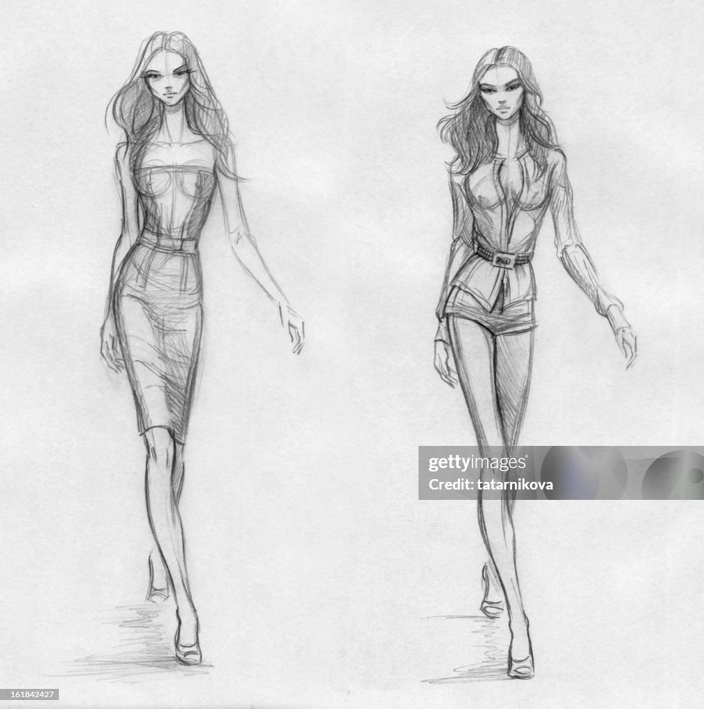 Fashion Models (black-and-white)