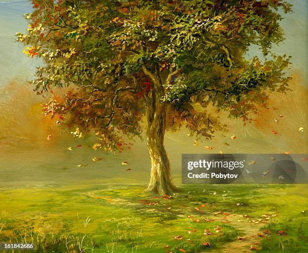 in autumn park - force field stock illustrations
