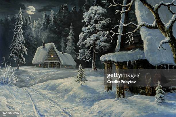 nördliches land - schneebedeckt stock-grafiken, -clipart, -cartoons und -symbole