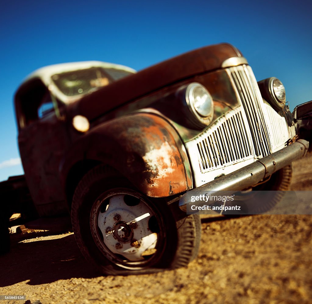 Derelict classic car