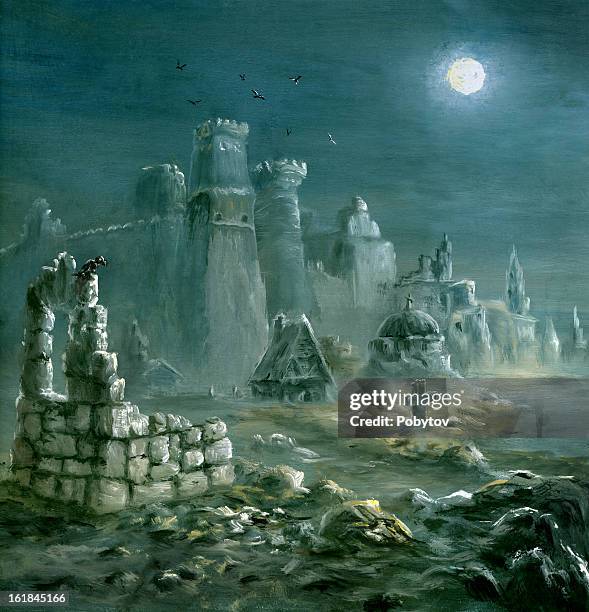 gothic - vampire castle stock illustrations