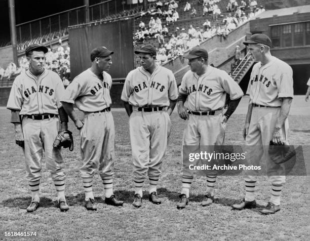 Slick Castleman , Hal Schumacher , Roy Parmelee , Freddie Fitzsimmons and Carl Hubbell , Pitchers for the New York Giants before the Major League...