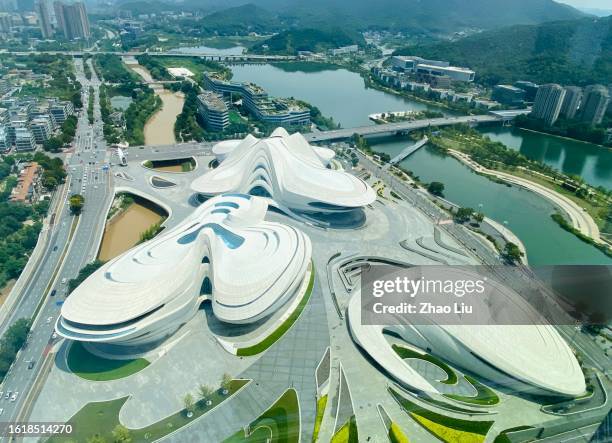the meixi lake international culture & arts center theater - changsha stock pictures, royalty-free photos & images