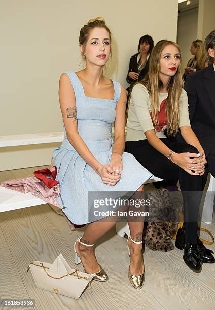 Peaches Geldof attends the Vivienne Westwood Red Label show during London Fashion Week Fall/Winter 2013/14 at the Saatchi Gallery on February 17,...