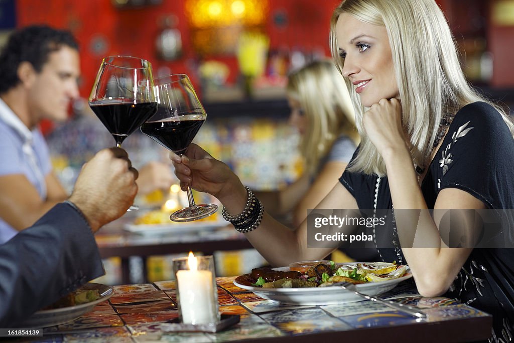 Couple enjoys Mexican food dishes