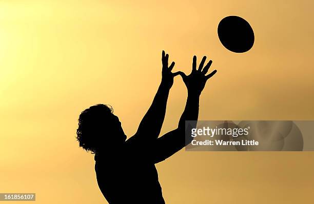 Richie Gray of Sale Sharks wins the line out ball during the Aviva Premiership match between London Welsh and Sale Sharks at Kassam Stadium on...