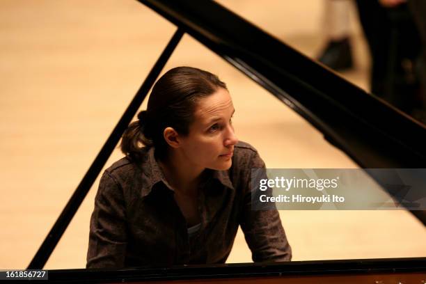 Helene Grimaud with Orchestra of St. Luke's in rehearsal on Saturday, February 2, 2008 at Carnegie Hall.