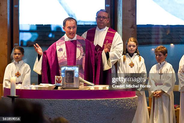 Candles are lit and place beside a framed picture of Prince Friso of The Netherlands during a service of prayers held on the first anniversary of the...