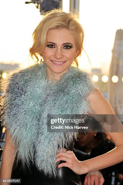 Pixie Lott attends the Mark Fast salon show during London Fashion Week Fall/Winter 2013/14 at ME Hotel on February 17, 2013 in London, England.