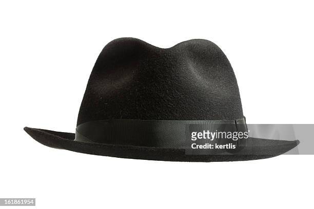 black felt hat - hat stock pictures, royalty-free photos & images