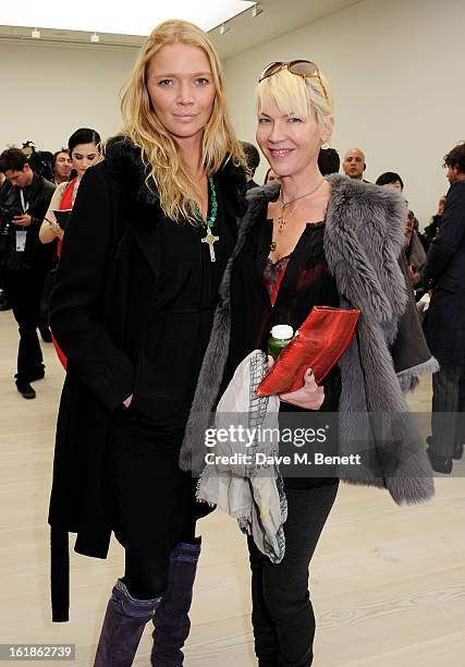 Jodie Kidd and Cynthia Conran attend the Vivienne Westwood Red Label show during London Fashion Week Fall/Winter 2013/14 at the Saatchi Gallery on...