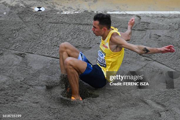 Sweden's Thobias Montler competes in the men's long jump qualification during the World Athletics Championships at the National Athletics Centre in...