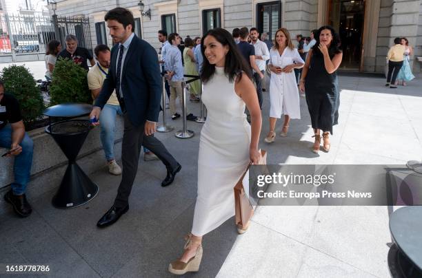 The new Vox spokeswoman in Congress, Pepa Millan, after presenting her credentials in Congress, on 16 August, 2023 in Madrid, Spain. The president of...