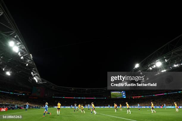 General view during the FIFA Women's World Cup Australia & New Zealand 2023 Semi Final match between Australia and England at Stadium Australia on...