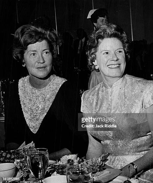 Hospital Dinner Held at Hilton Hotel; A duo at the General Rose Hospital dinner Saturday were Mrs. Adolph Coors III, left, and Mrs. Jansen Brown.;