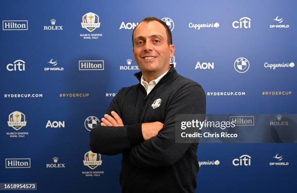 Francesco Molinari of Italy poses for a photo prior to being named as a Vice Captain for Luke Donald's European 2023 Ryder Cup team on August 04,...