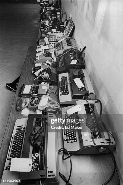 Electric typewriters, camera among merchandise purchased by officers in 7-month-long investigation.;