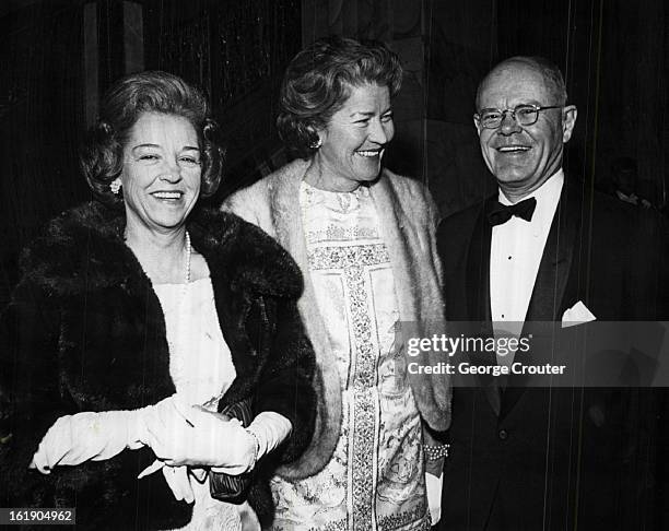 Threesome Arrives for Gala Evening; Mr. And Mrs. Edwin Grant came with Mrs. Adolph Coors III, center, whose son, Adolph Coors IV, was deb escort.;