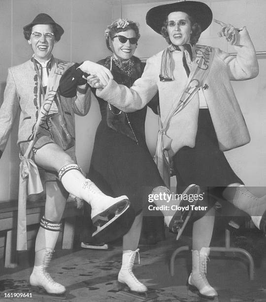 Hilarious highspot of Friday night's Denver Country club annual skating carnival was a comic chorus of mothers who clowned through a routine in the...