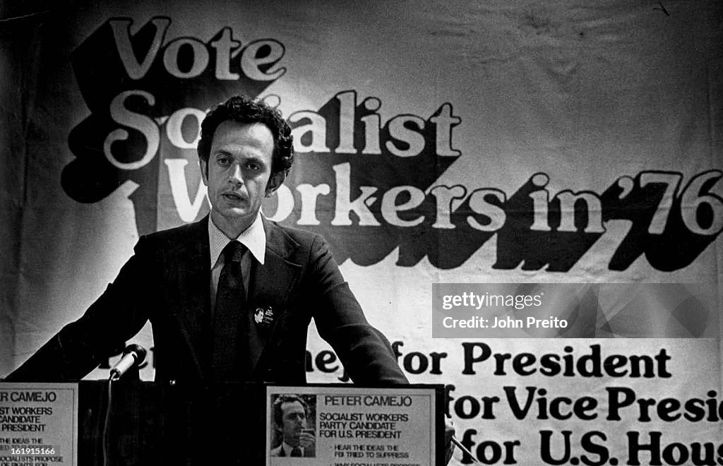 SEP 24 1976, SEP 25 1976, OCT 8 1976; Peter Camejo, Candidate of the Socialist Workers Party, At Pre