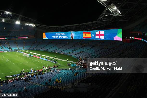 General view of the Australia Stadium at the end of the match announced a Final Team between England and Spain during the FIFA Women's World Cup...