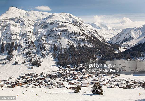 General view of Lech, the usual holiday resort of Queen Beatrix of The Netherlands and members of the Dutch royal family, on February 17, 2013 in...