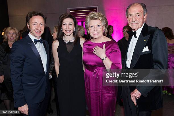 Stephane Bern, French journalist and author, Linda Barras, President of the event, Viviane Reding, Vice-President of the European Commission, and...
