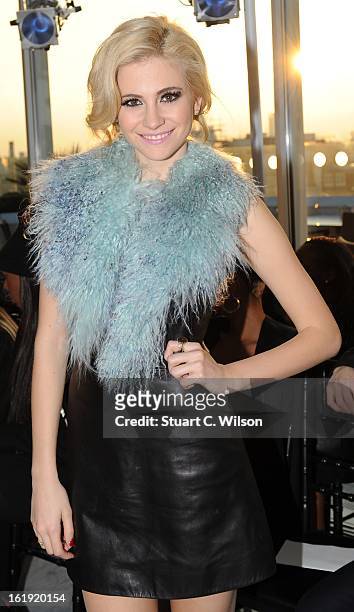 Pixie Lott attends the Mark Fast salon show during London Fashion Week Fall/Winter 2013/14 at ME Hotel on February 17, 2013 in London, England.