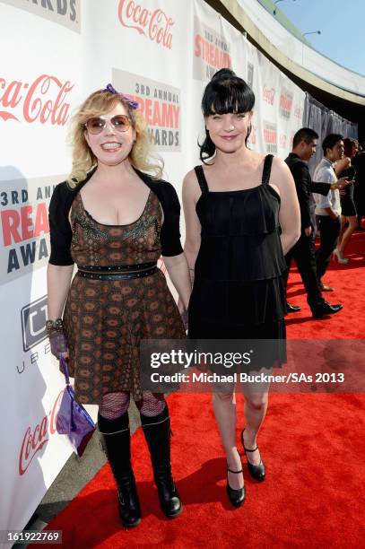 Actors Kirsten Vangsness and Pauley Perrette attend the 3rd Annual Streamy Awards at Hollywood Palladium on February 17, 2013 in Hollywood,...