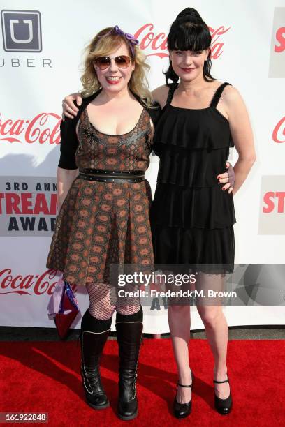 Actresses Kirsten Vangsness and Pauley Perrette attend the 3rd Annual Streamy Awards at Hollywood Palladium on February 17, 2013 in Hollywood,...