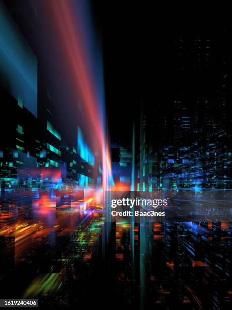 abstract cityscape - fraktal stock-fotos und bilder