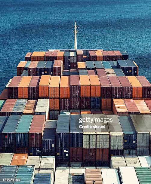 container ship - container ship bow stock pictures, royalty-free photos & images