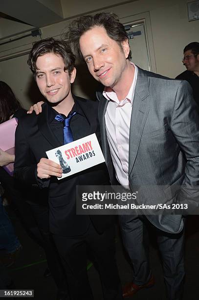 Actors Jackson Rathbone and Jamie Kennedy attend the 3rd Annual Streamy Awards at Hollywood Palladium on February 17, 2013 in Hollywood, California.