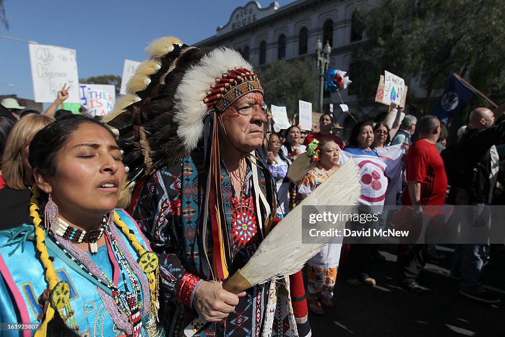 Rally In Los Angeles Calls For Action Against Climate Change