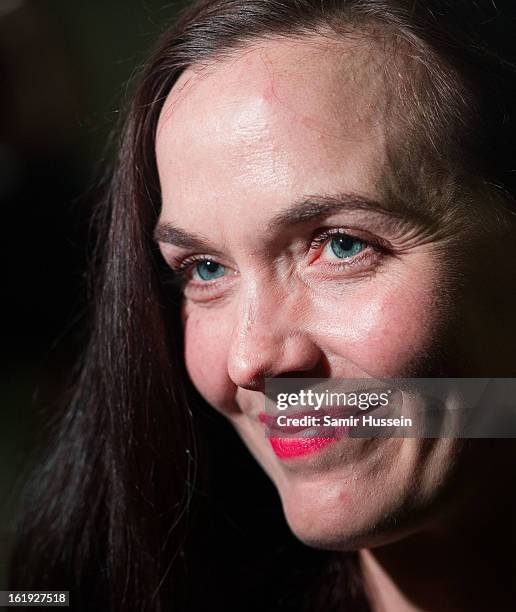 Victoria Pendleton attends the Topshop Unique show at the Tate Modern during London Fashion Week Fall/Winter 2013/14 on February 17, 2013 in London,...