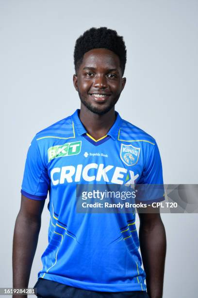 Kimani Melius of Saint Lucia Kings during a portrait session at the Saint Kitts Marriott Resort in Frigate Bay, Saint Kitts and Nevis on August 23,...