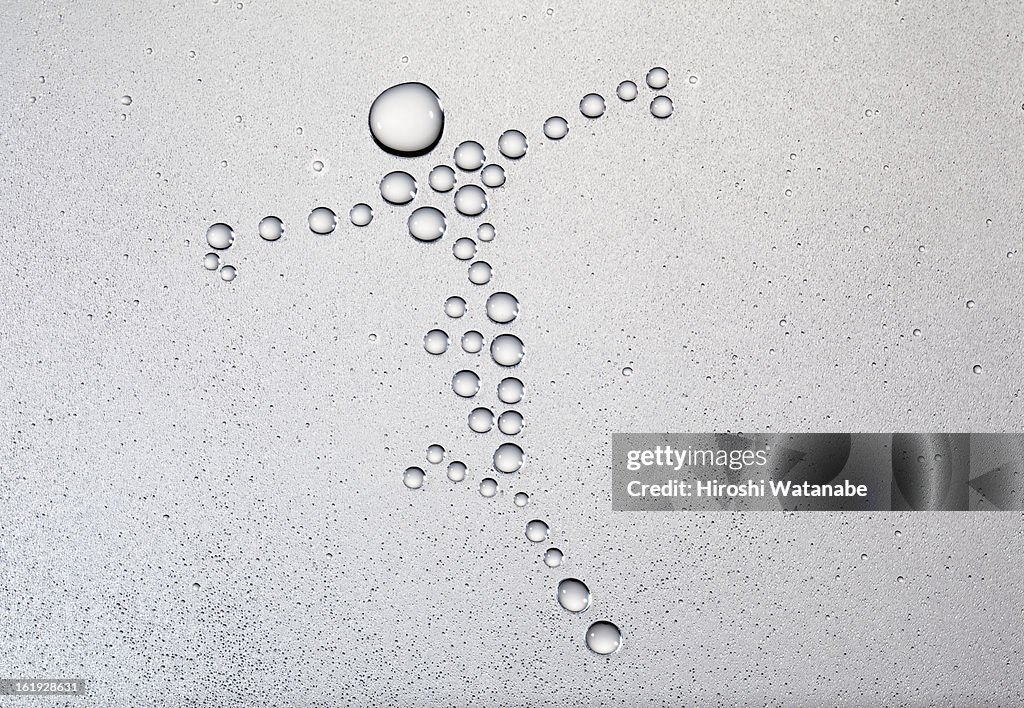 Droplets of water that shaped dancing girl