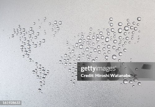 Waterdrops Map World Map Made Out Of Droplets Of Water High-Res Stock Photo - Getty Images
