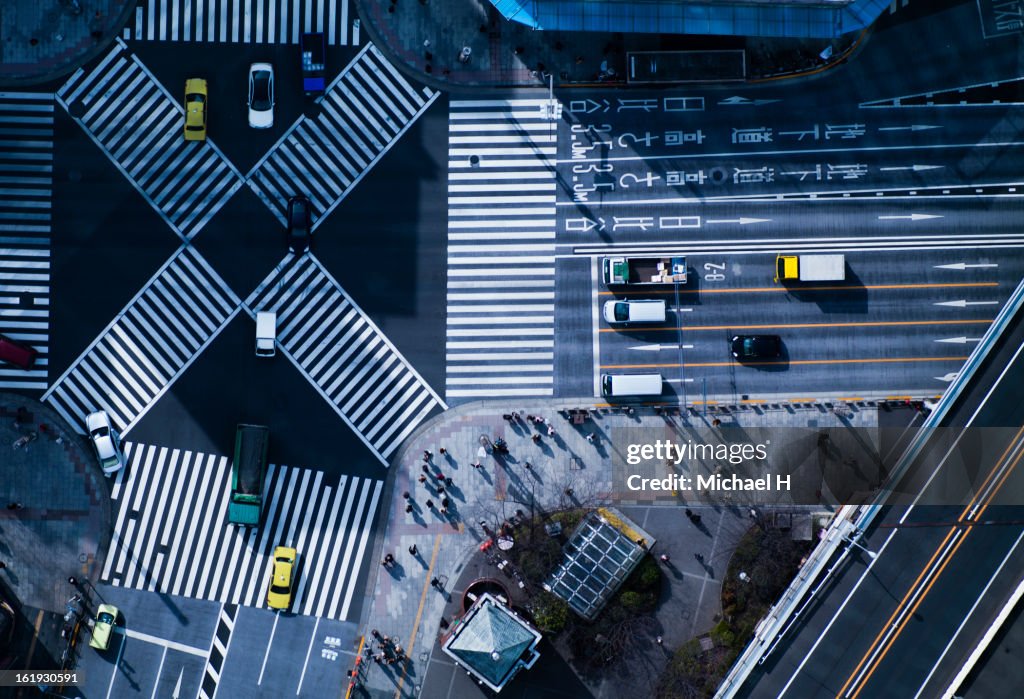 The crossing way of Ginza in Tokyo Japan